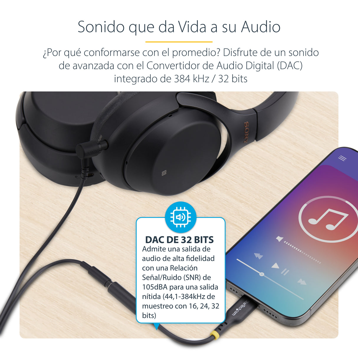 StarTech.com Adaptador de Audio USB-C a 3,5mm TRRS Minijack - Adaptador de Audio USB Tipo C para Auriculares con Micrófo
