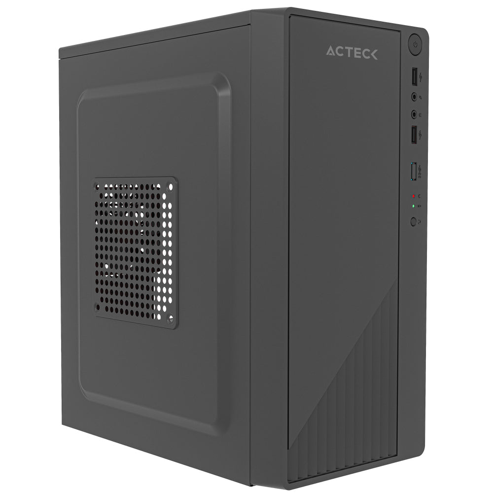 Gabinete ACTECK Compacto Mini Torre | Kioto GC220F | Max MB M-ATX Fuente ATX 500 W | 2x USB 2.0 + Full Metalico + Frente