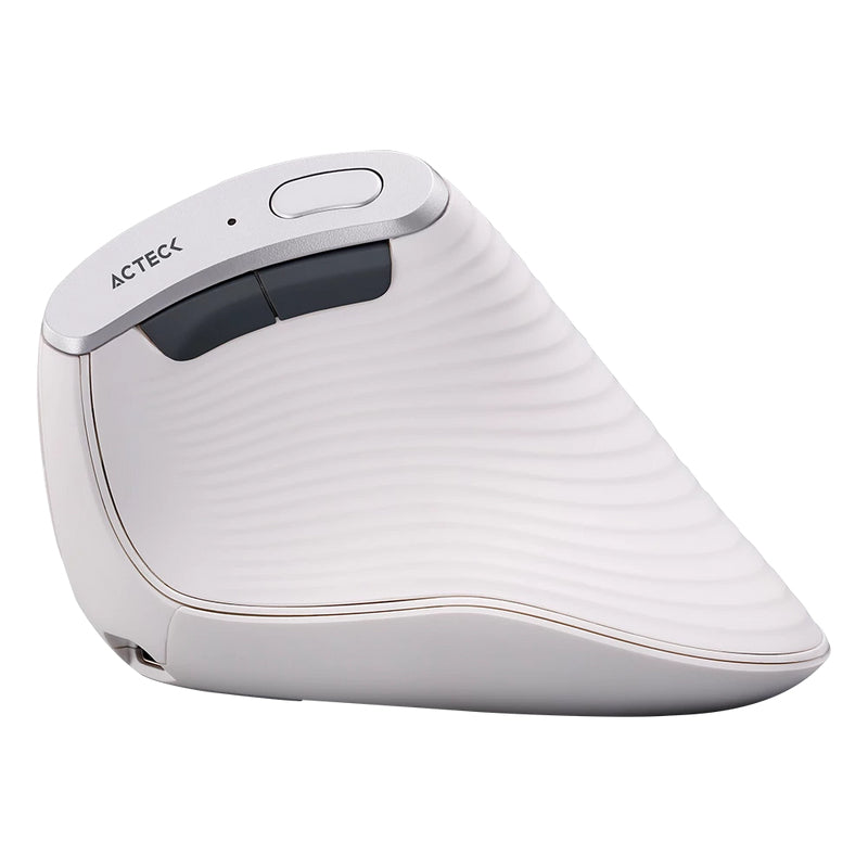 Acteck Virtuos Fitt Pro MI770 ratón Oficina Diestro RF inalámbrico + bluetooth Óptico 2400 DPI, Diseño vertical, Blanco