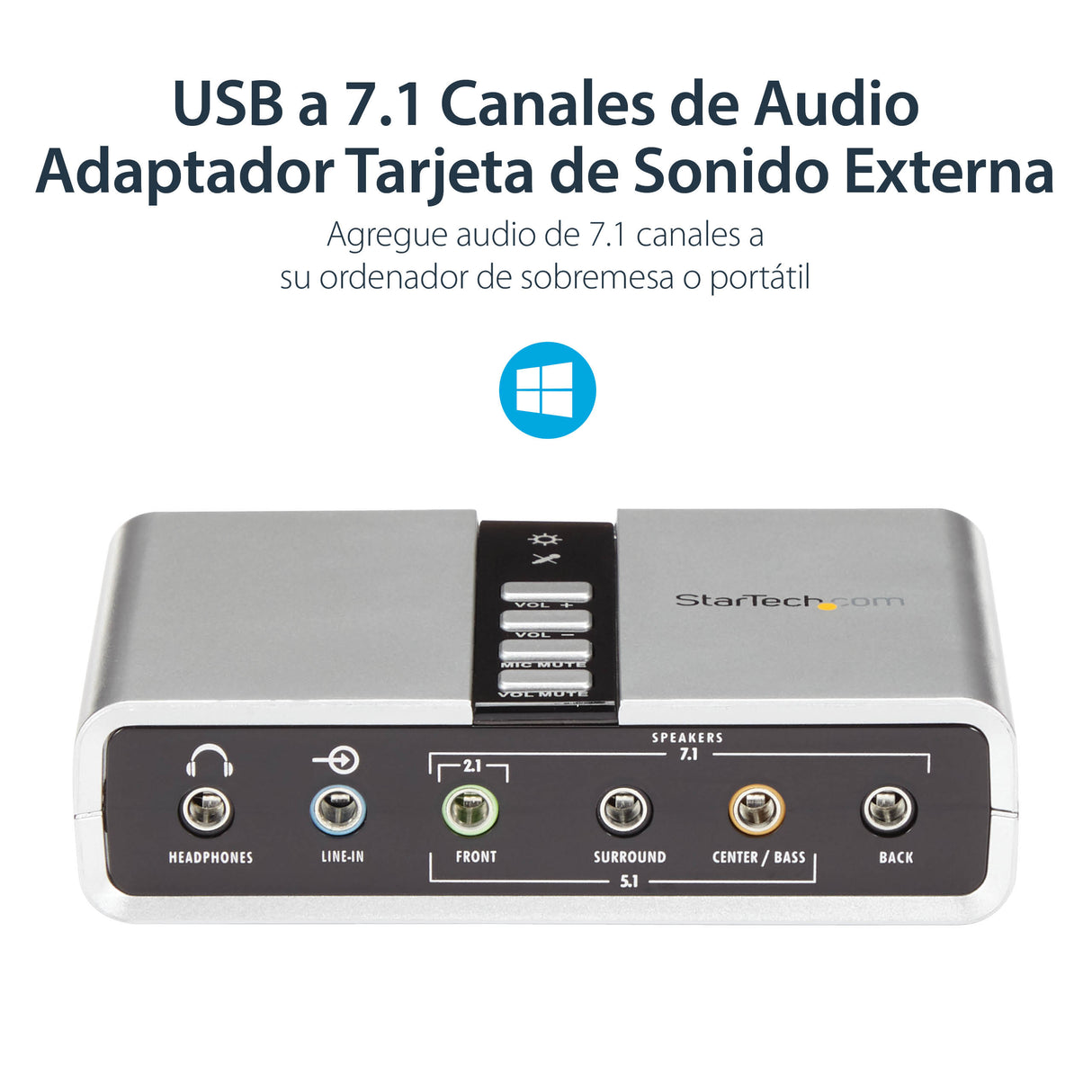 StarTech.com Tarjeta de Sonido 7,1 USB Externa Adaptador Conversor puerto SPDIF Audio Digital Óptico Tarjetas de audio N