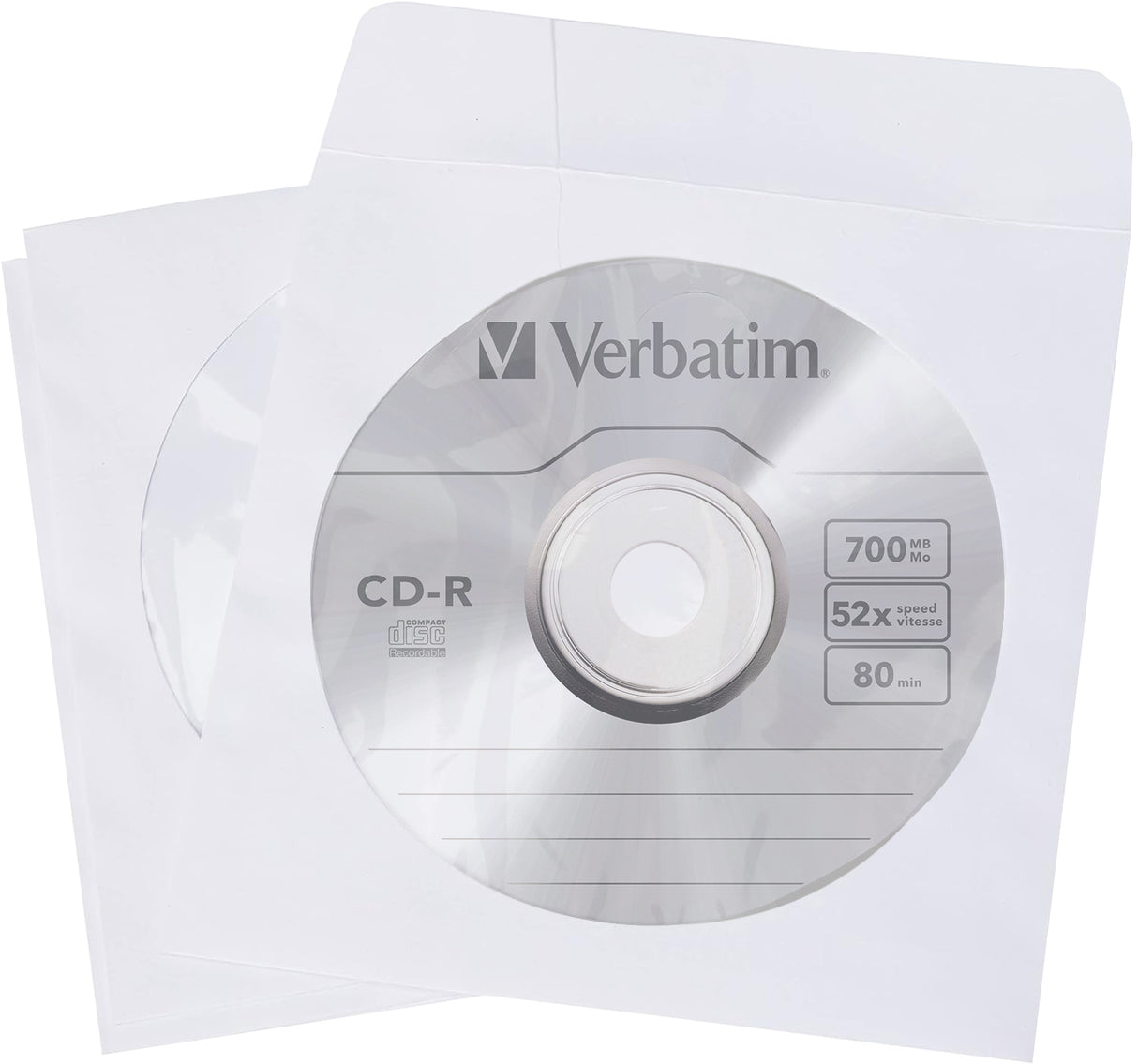 Verbatim Fundas de CD (papel), paq 100 fundas para discos ópticos 100 discos Papel