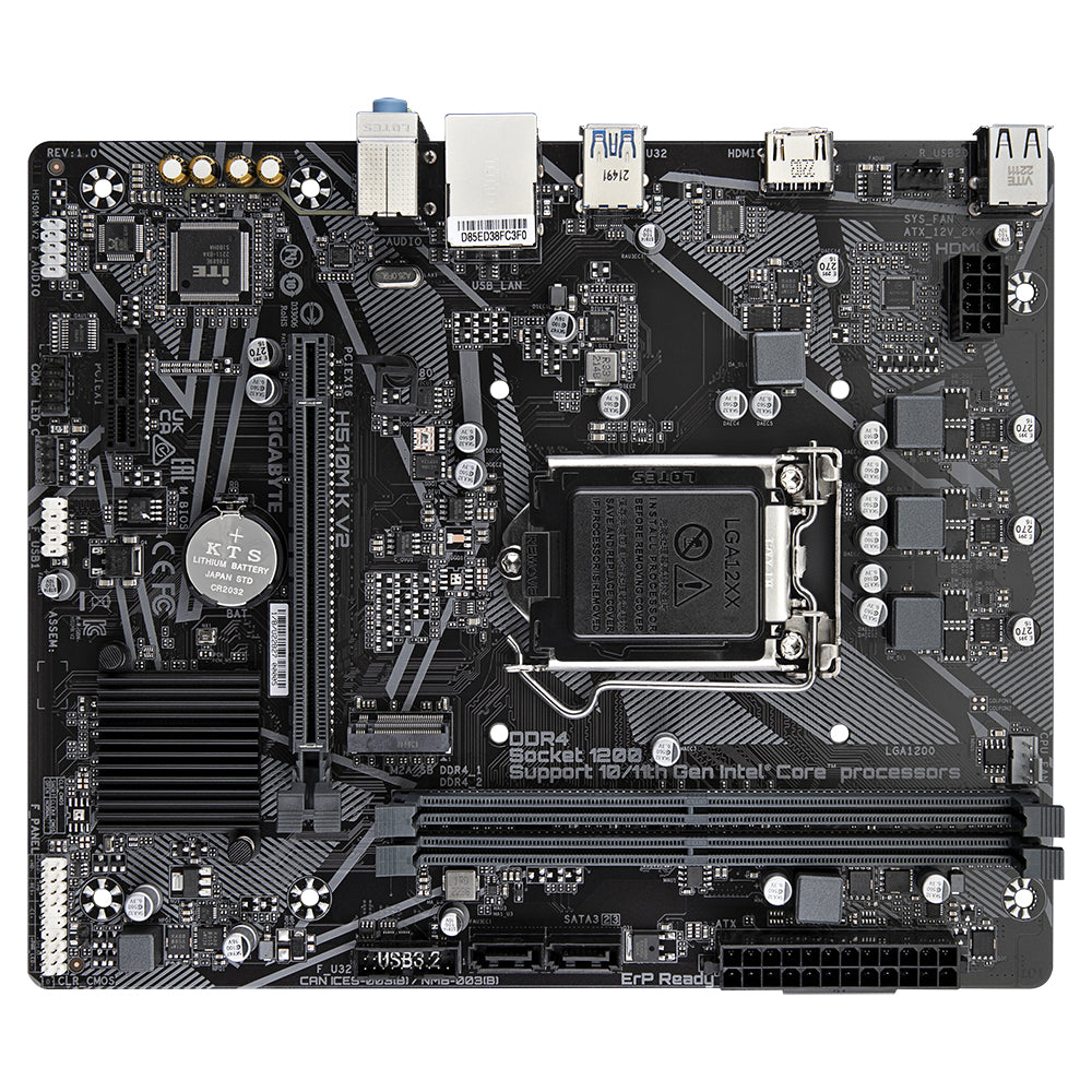 GIGABYTE H510M K V2 Placa base - Compatible con procesadores Intel Core 11th CPUs, up to 3200MHz DDR4, 1xPCIe 3.0 M.2, G