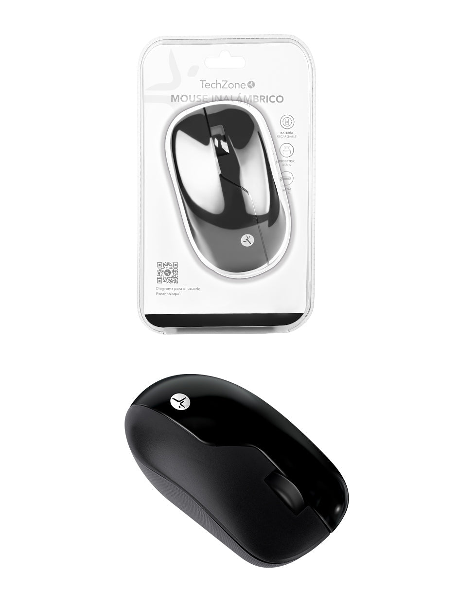 TechZone TZACMOI50 ratón Universal Ambidiestro RF inalámbrico 1200 DPI, Negro