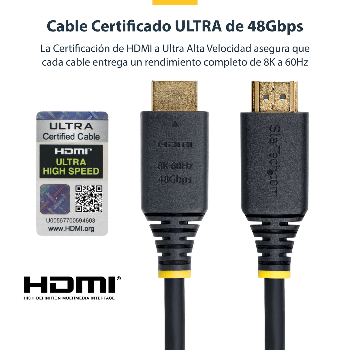 StarTech.com Cable HDMI de 3m Certificado de Ultra Alta Velocidad - 8K60Hz/4K120Hz - Cable HDMI 2.1 con HDR10+ / eARC -