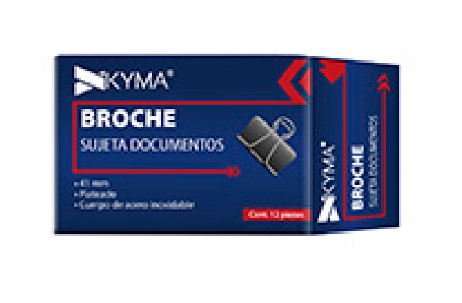 KYMA BSDOC-BIND-41MM pinza sujetapapel Acero 12 pieza(s)