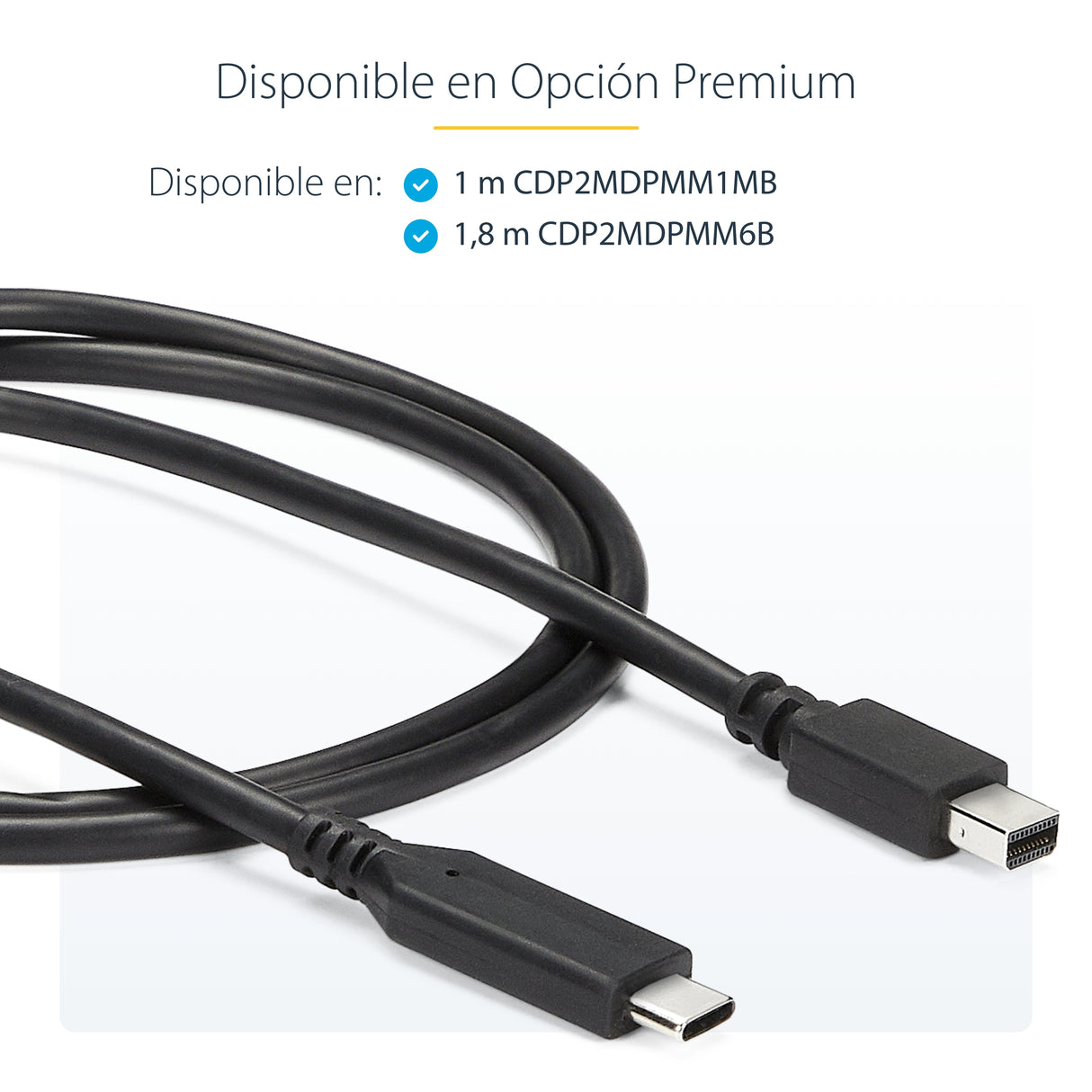 StarTech.com Cable 1,8m USB-C a Mini DisplayPort - 4K 60Hz - Black - Adaptador USB 3.1 Tipo C a mDP Adaptadores de cable