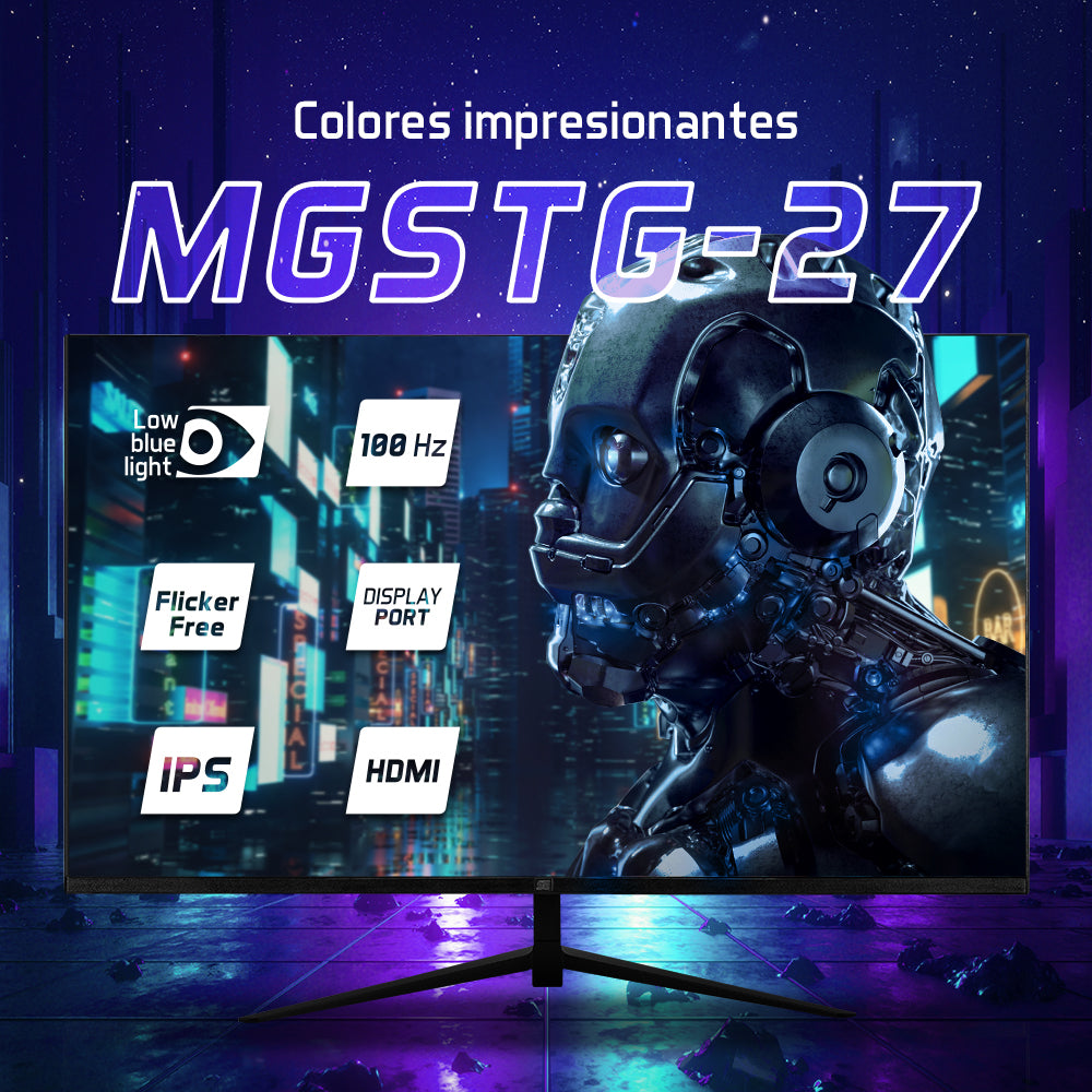 Vorago MGSTG-27 monitor de computadora 68.6 cm (27") 1920 x 1080 Pixeles Full HD LED Negro