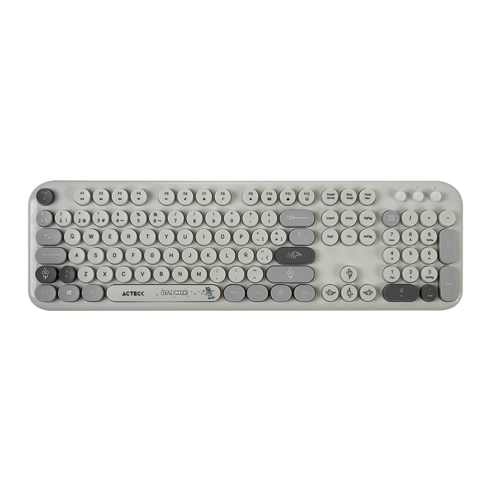 Acteck Creator Chic K-Colors MK485 teclado Ratón incluido Universal RF inalámbrico QWERTY Español Gris, Interruptor de m