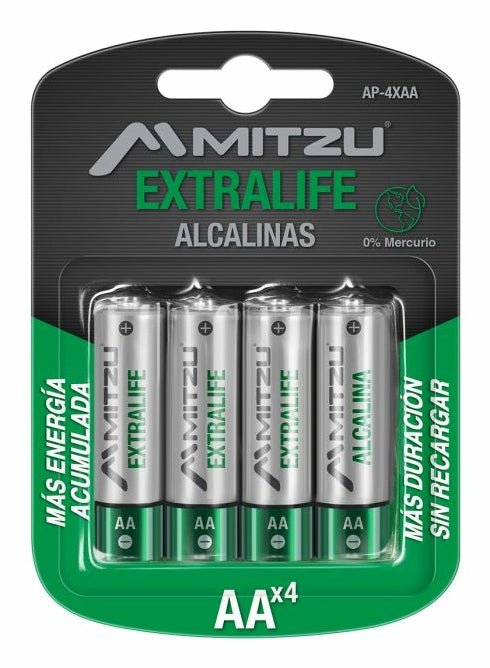 MITZU AP-4XAA pila de uso doméstico Batería de un solo uso AAA Alcalino, 4 pieza(s)