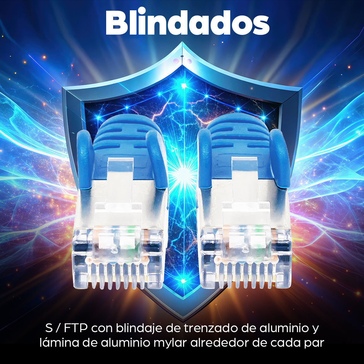 Intellinet Cable de Red Cat6a S/FTP, 2.1 m, Negro Cable Azul 2 m Cat6a S/FTP (S-STP)