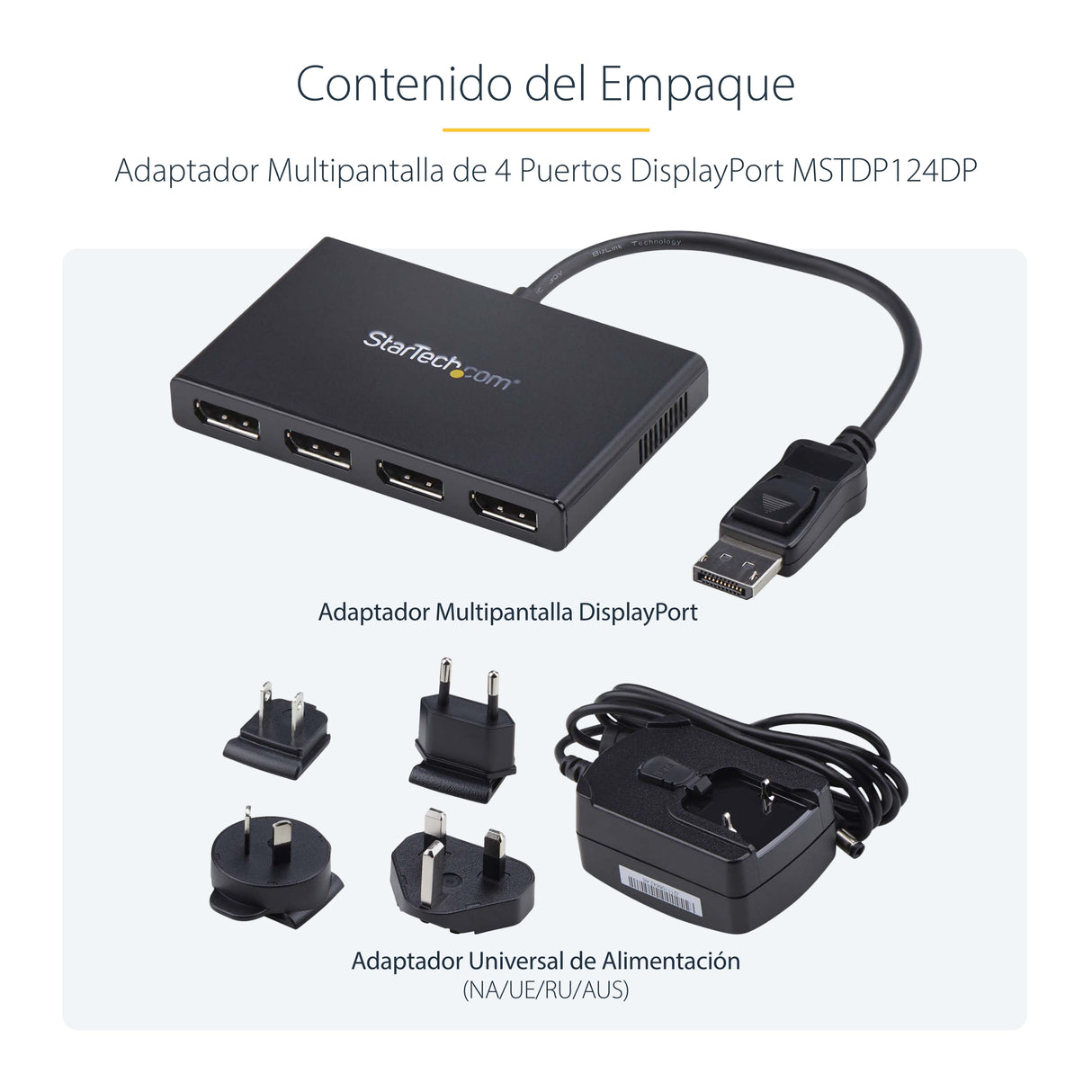 StarTech.com Hub MST de 4 Puertos DisplayPort 1.2 - Divisor Splitter DP de 4 Monitores - Adaptador DP a 4x DisplayPort 1
