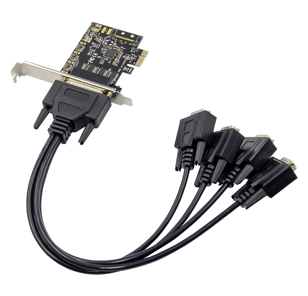 X-Media XM-PEX-4S tarjeta o adaptador de interfaz Interno RS-232, PCIe, Perfil bajo, PCIe 2.0