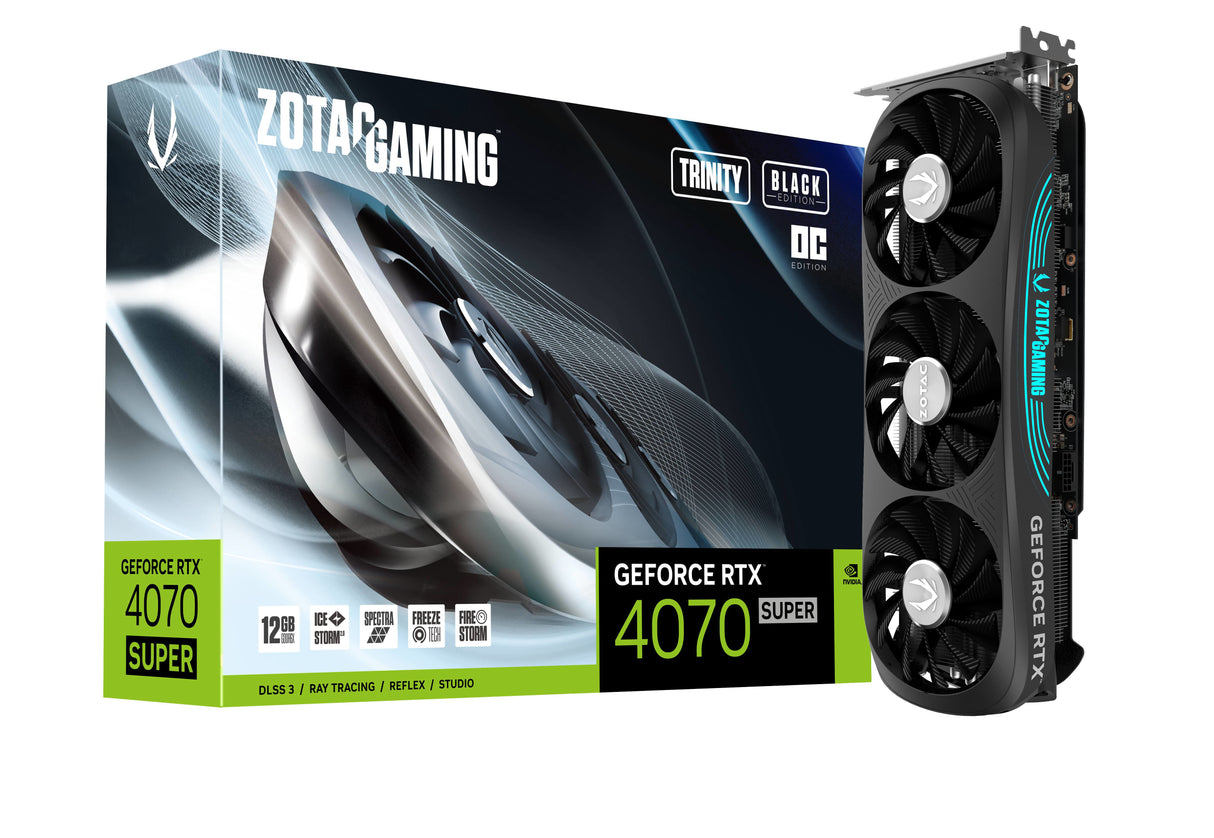 Zotac GAMING GeForce RTX 4070 SUPER Trinity OC NVIDIA 12 GB GDDR6X, 192 Bit, 7680 x 4320 Pixeles, PCI Express x16 4.0