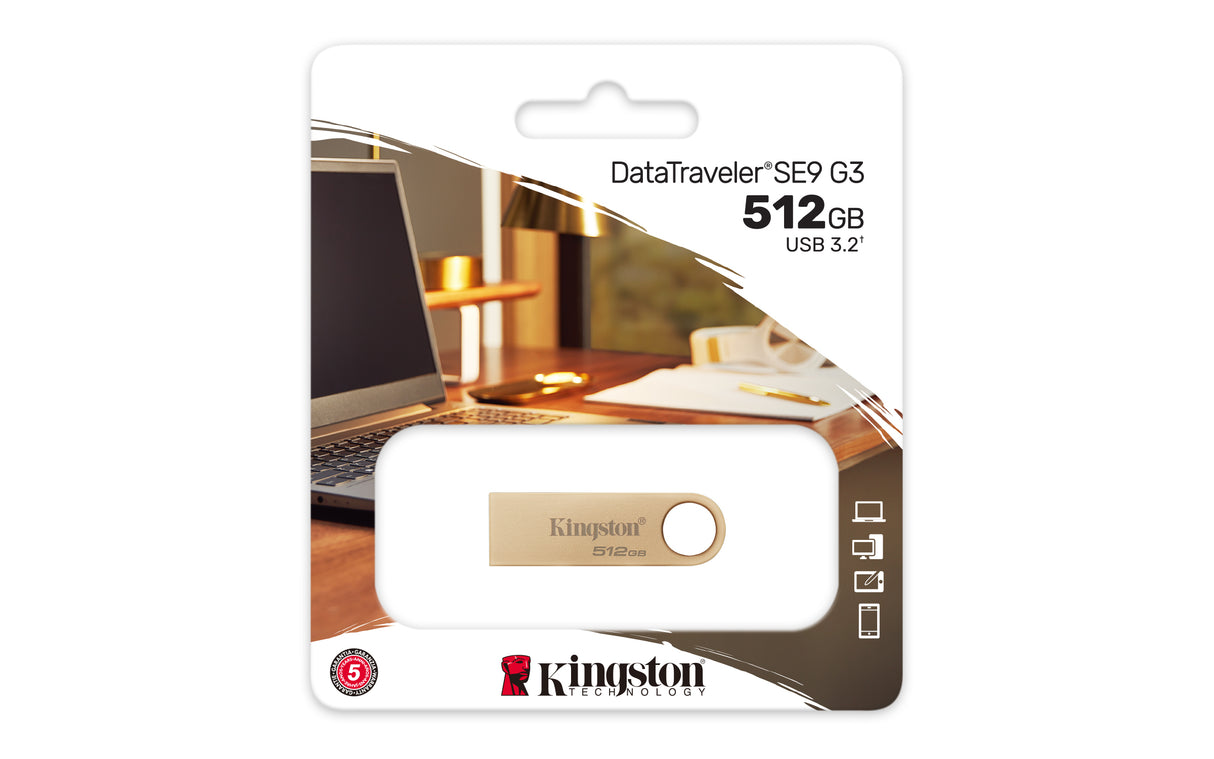 Kingston Technology 512GB 220MB/s Unidad USB 3.2 Gen 1 Metálica DataTraveler SE9 G3 Memoria Flash 512 GB USB tipo A 3.2