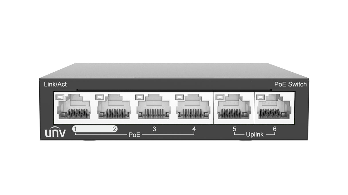 Uniview NSW2020-6T-POE-IN dispositivo de redes No administrado Fast Ethernet (10/100) Energía sobre Ethernet (PoE) Gris