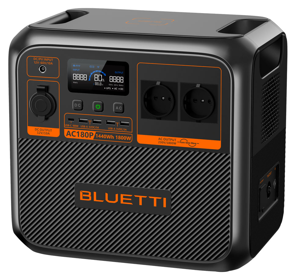 Bluetti AC180P estación de energía portátil 2 Fosfato de hierro-litio (LiFePo4) 36000 mAh 1800 W 16