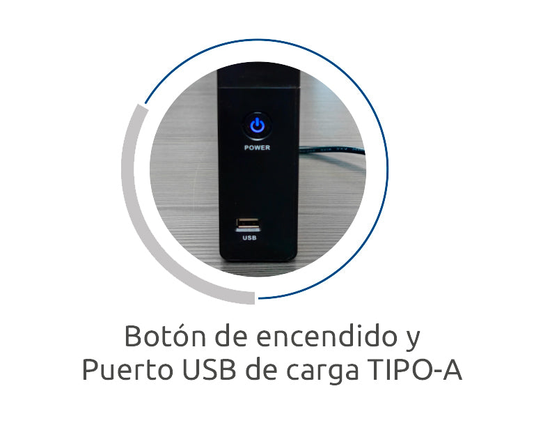 CDP Li-504 500VA/250W UPS 4 Salidas, Puerto USB A, UPS compacta con Bateria de Litio, 120 Vac UPS 0,5 kVA 250 W Seno 90 V