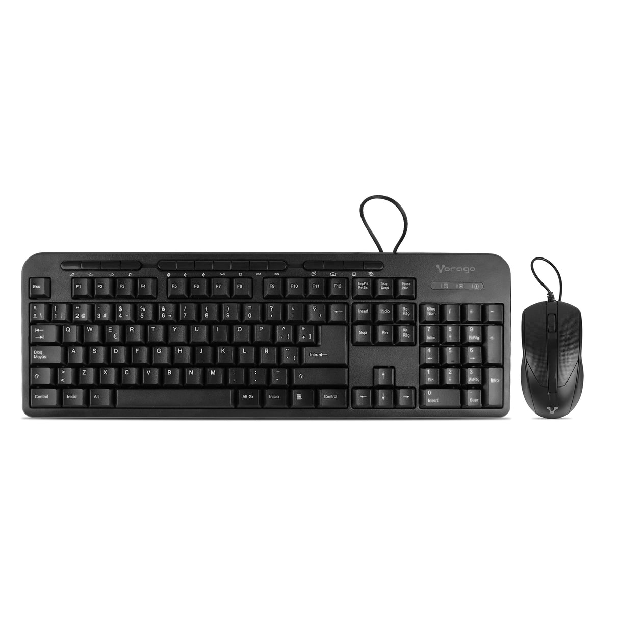 Vorago KM-107 teclado Ratón incluido Universal USB Español Negro, Alámbrico