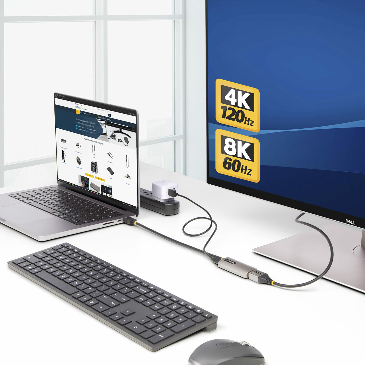 StarTech.com Cable Conversor Adaptador Activo de 30cm HDMI 2.1 a DisplayPort 1.4 - 8K60Hz - Alimentado por el Bus USB -