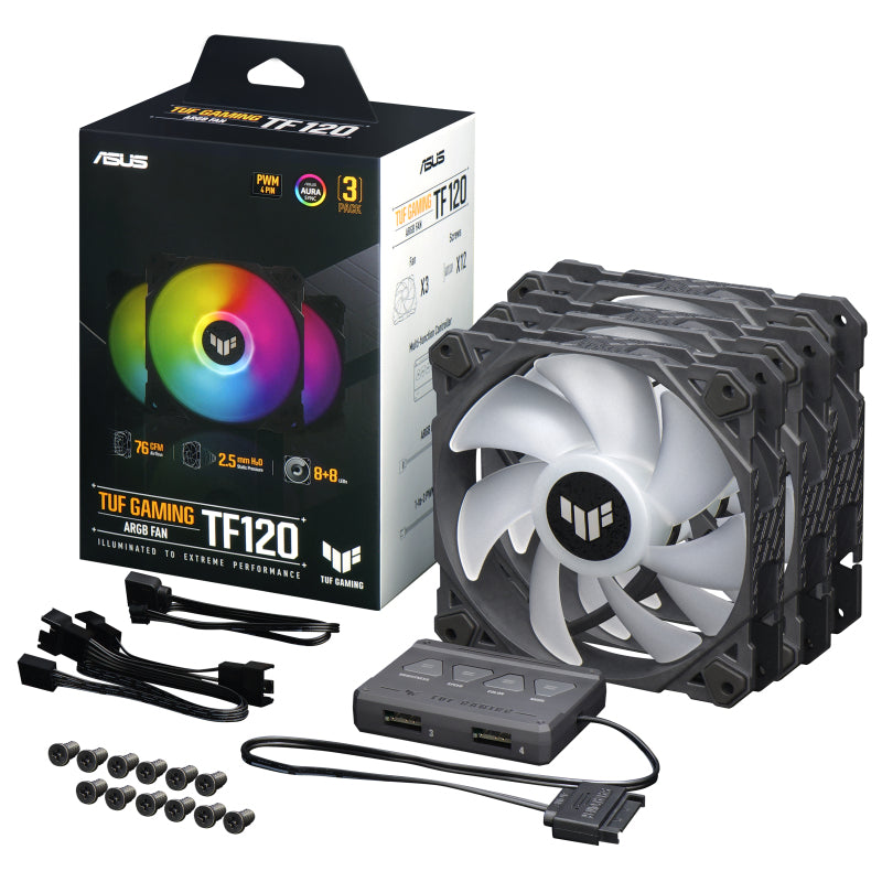 ASUS TUF GAMING TF120 ARGB 3IN1 sistemas de refrigeración para ordenadores Carcasa del ordenador Refrigerador de aire 12