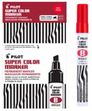 Pilot EMP-201 marcador permanente Punta de cincel Rojo 12 pieza(s), Negro, Blanco, Metal