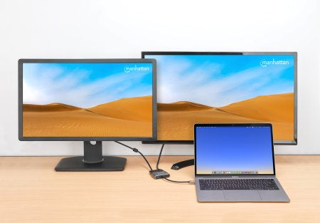 Manhattan Hub/dock USB-C, puertos (4): HDMI, USB-A, USB-C y VGA, con Power Delivery (PD) 87 W- requi
