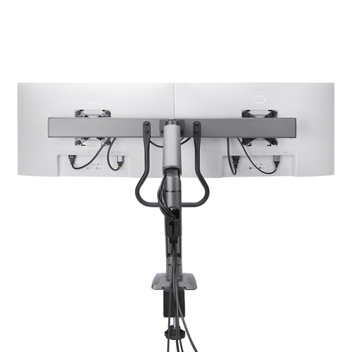 StarTech.com Brazo Soporte de Sobremesa con Travesaño para 2 Monitores - Soporte VESA para Pantallas de 27" - 75x75