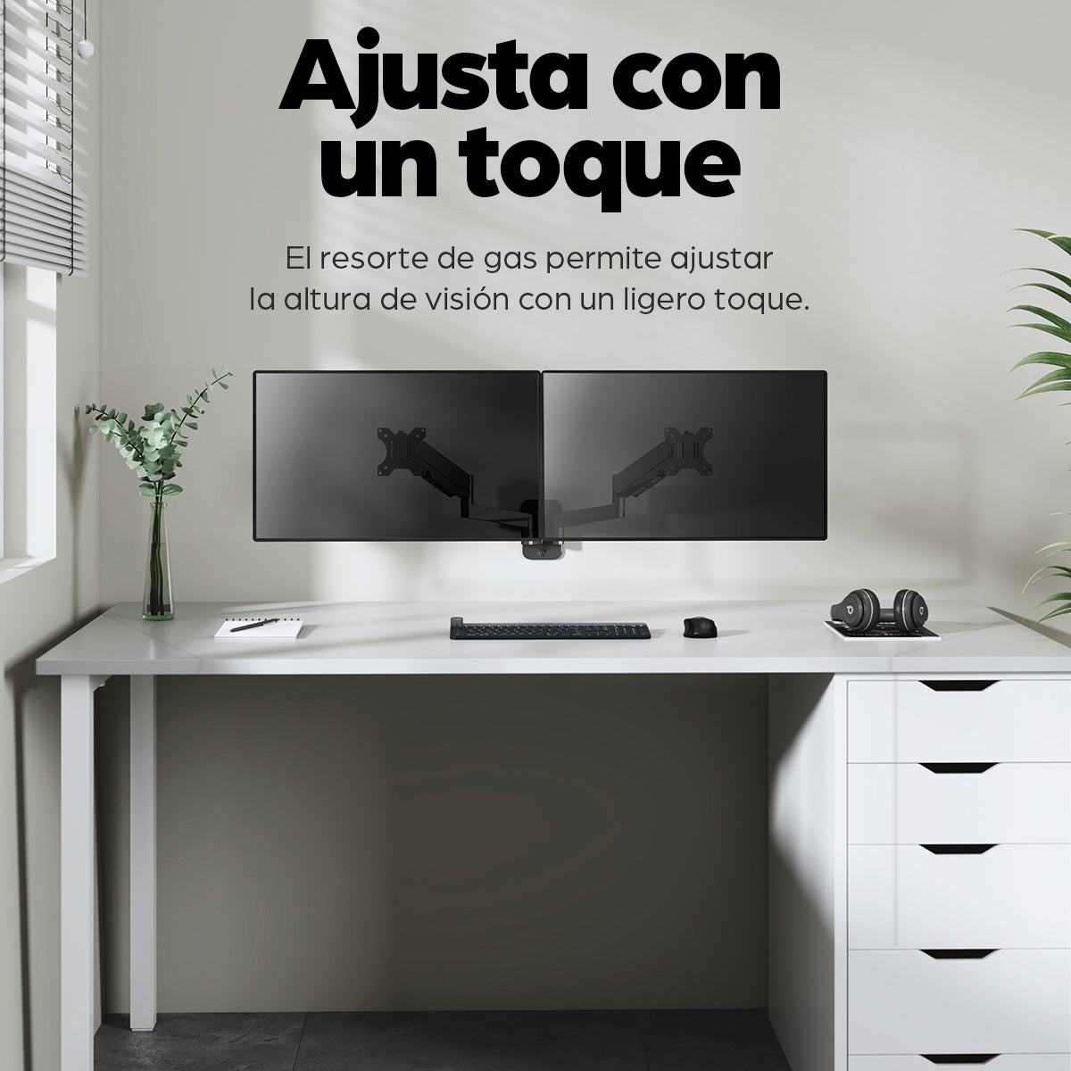 Manhattan Soporte de pared doble para TV/monitores (Articulado de gas), para pantallas de 17" a 32", Compatibilidad VESA
