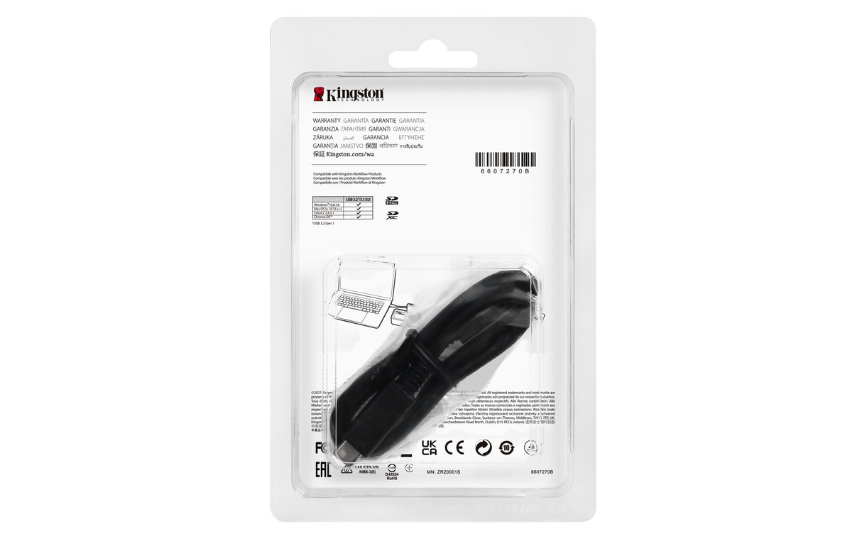 Kingston Technology Lector de tarjetas SDHC/SDXC UHS-II de doble ranura para flujo de trabajo USB 3.2 Gen 1 lector de tarjetas SD, SDHC, SDXC 2 Negro, Plata USB 3.2 Gen 1 (3.1 Gen 1) Type-C