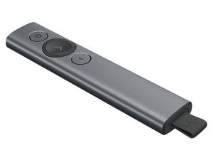 Presentador inalámbrico Logitech Spotlight. Color Gris, 30m alcance, USB-C recargable, 3 botones