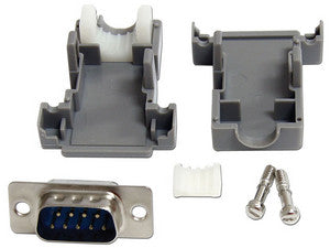 Conector D-SUB DB9 serial macho ensamblado, carcasa plástica, 9 pines