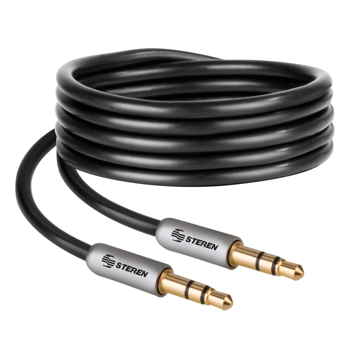 Cable Auxiliar Steren Plug A Plug 3.5Mm Ultradelgado Conectores Reforzados 90Cm FullOffice.com