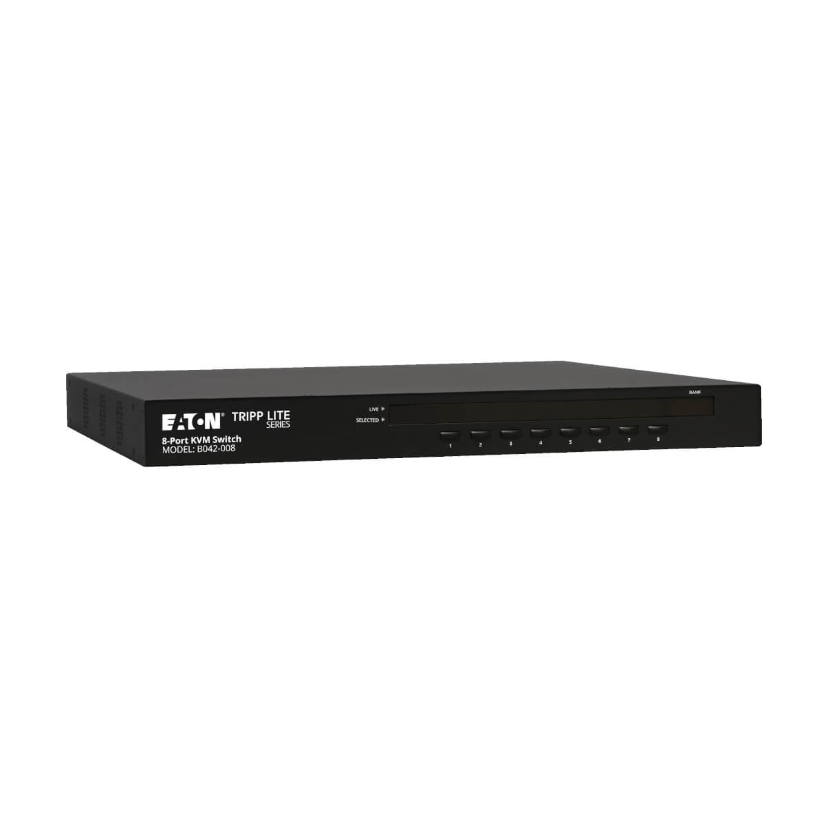 Tripp Lite B042-008 KVM USB/PS2 de 8 Puertos de 1U para instalar en Rack con Menú en Pantalla, Montaje en rack, Negro
