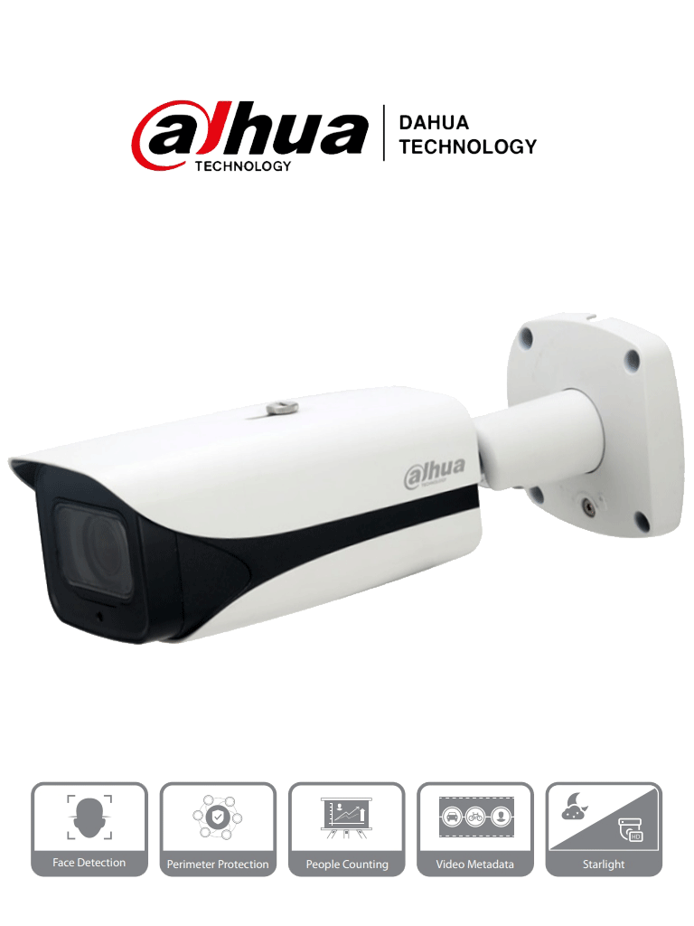 Cámara IP Bullet Dahua 2MP/ Lente Mot. 2.7-12mm/ IR 50m/ IA WizMind/ Prot. Perimetral/Conteo Personas