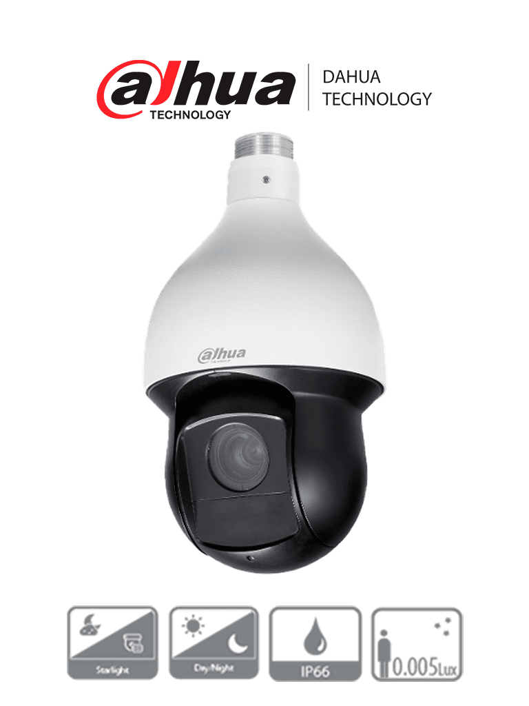 Cámara PTZ Dahua DH-SD59225-HC-LA, 2MP, 1080p, 25x Zoom, IR 150m, WDR 120dB, Starlight, IP66