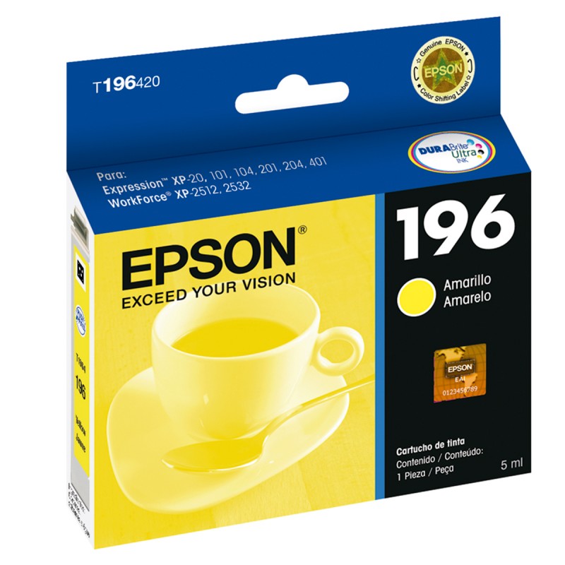 Tinta Epson Amarillo Xp-20 101/104/201/401 Wp-25 - T196420-Al