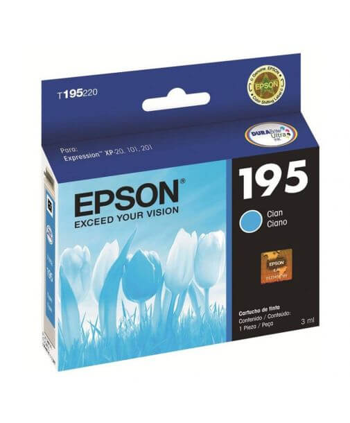 Tinta Epson T195 Xp-101 201 211 Cyan - T195220-Al
