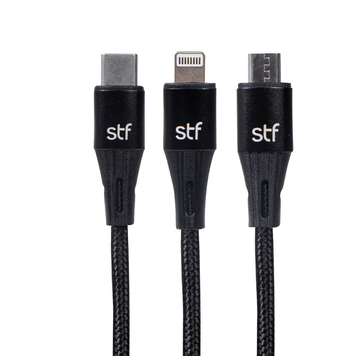 STF ST-A36885 cable USB 1.8 m USB A USB C/Micro-USB B/Lightning Negro | Cables USB