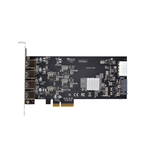 StarTech.com Tarjeta PCI Express de 4 Puertos USB-A - Tarjeta PCIe USB 3.2 de 5Gbps - 4 Controladores USB Independientes