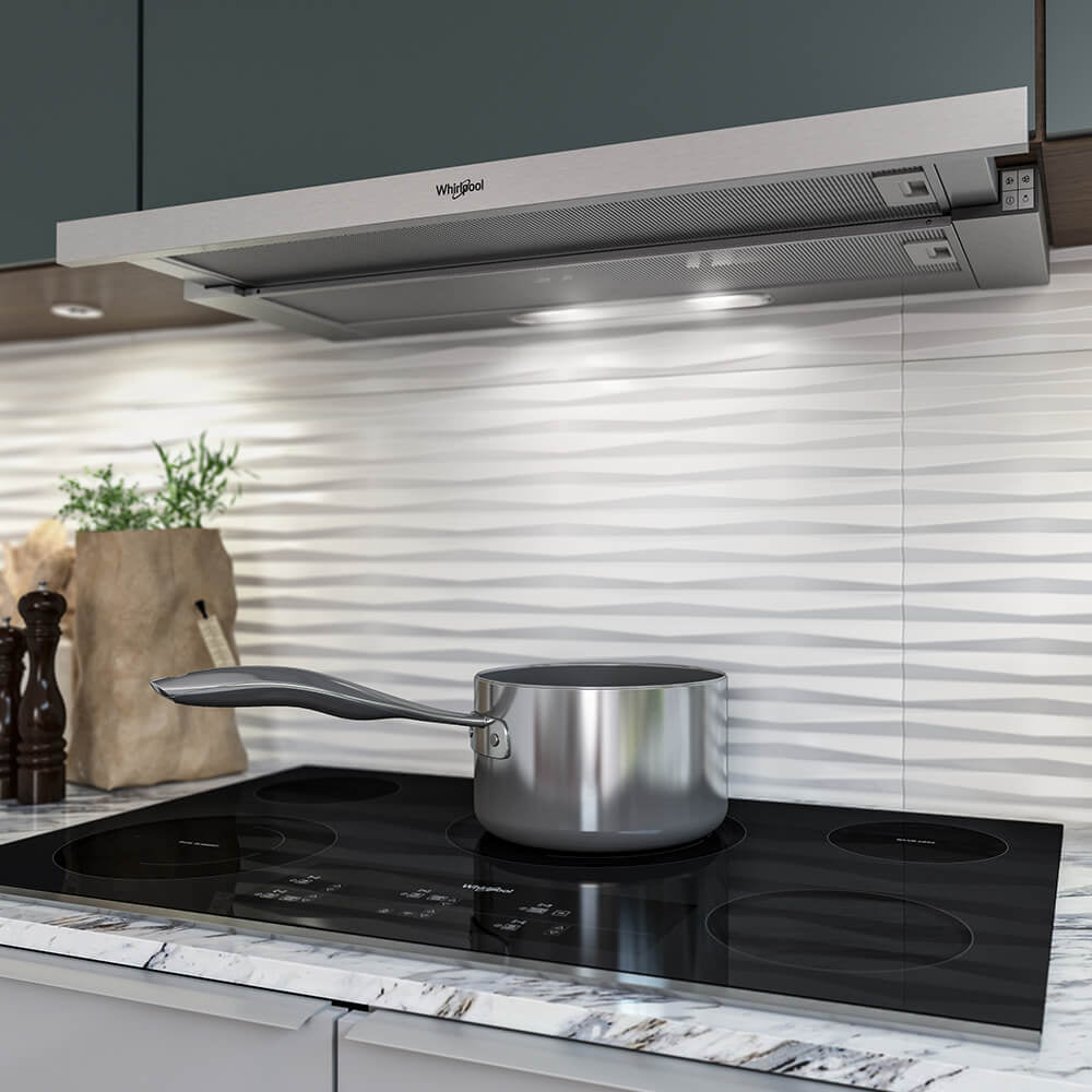 Whirlpool WHT9030S campana Semintegrada (extraíble) Gris