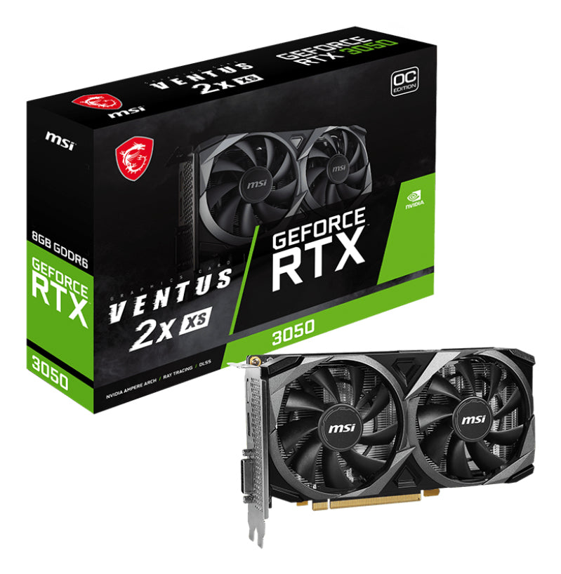 MSI GEFORCE RTX 3050 VENTUS 2X XS 8G OC tarjetas gráficas Si 2560 NVIDIA GeForce RTX 3050