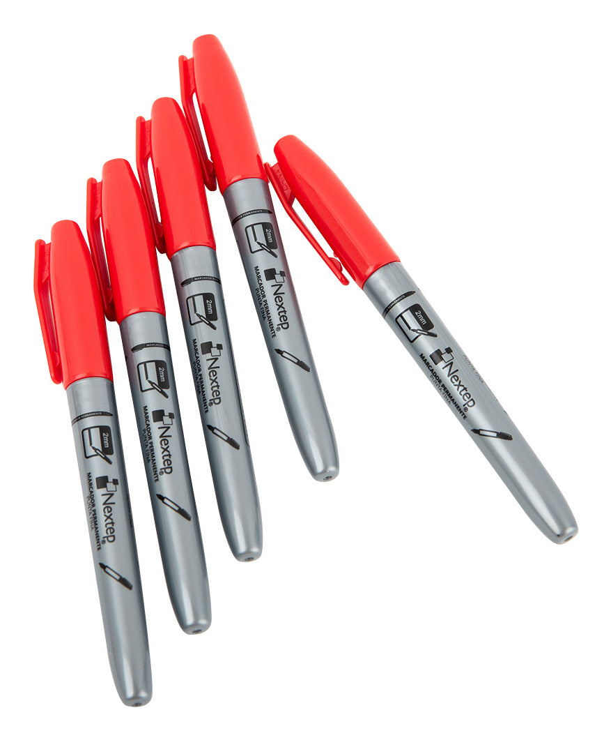 MARCADOR PERMANENTE NEXTEP PUNTO FINO 2MM ROJO C/12 PZAS