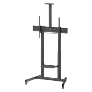 Manhattan Soporte con carrito para TV/monitores (ajuste de altura con manivela), pantallas 37"–120",