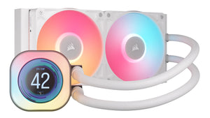 Corsair iCUE LINK TITAN 240 RX LCD Procesador Refrigerador de líquidos todo en uno 12 cm Blanco 1 pieza(s), 300 RPM, 210