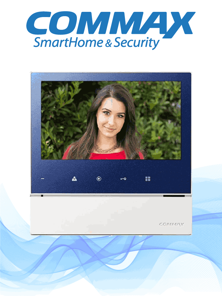 Monitor manos libres COMMAX CDV70H2 7" para videoportero, 2 frentes de calle, apertura de puerta