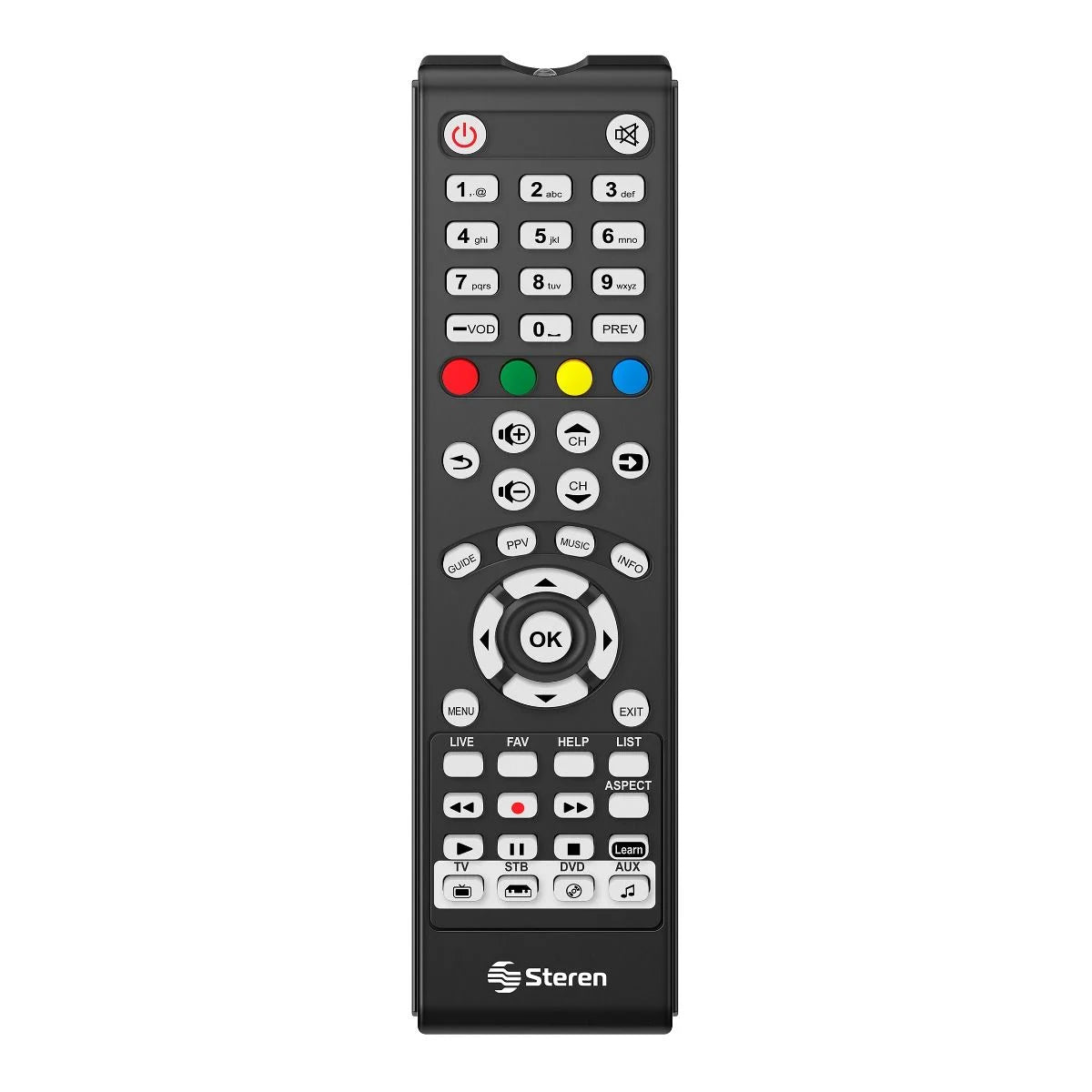 Control Remoto Steren Universal Tv 4 En 1 Con Autoaprendizaje Color Negro FullOffice.com