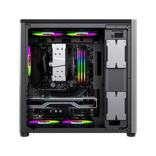 Balam Rush BR-935654 gabinete de computadora Midi Tower Negro, Gris, ATX, Micro ATX, Mini-ITX