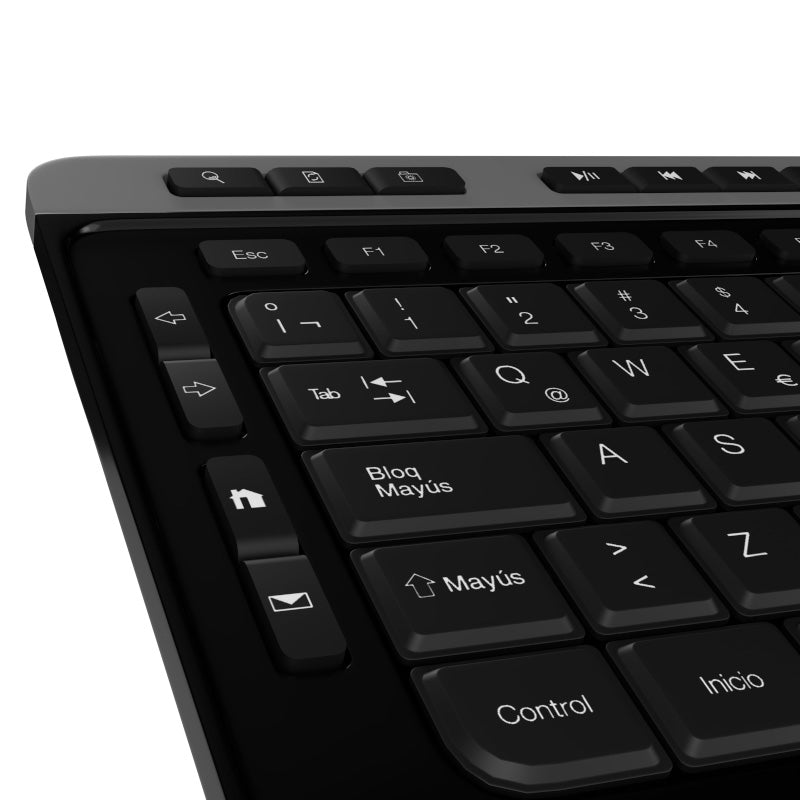 Klip Xtreme Magnifik teclado Ratón incluido Universal RF inalámbrico QWERTY Negro, Gris, Tamaño completo (100%)