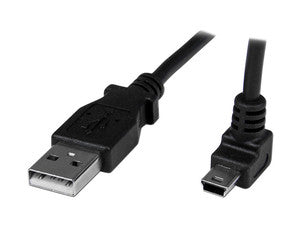 Cable Adaptador 1m USB-A Macho a Mini USB-B Macho Acodado en Ángulo, 480Mbps, 90 grados