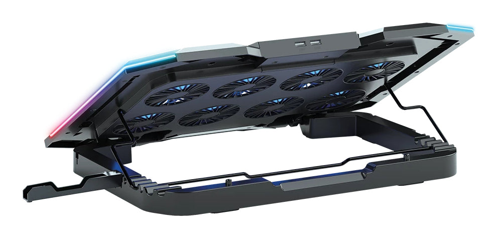 Base Enfriadora BALAM RUSH Para Laptop 17" Eolox Frost Pro EF760 / ABS + Malla Metálica / 8x Ventiladores 70mm / 2x Puer